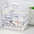 thumbnail image 3 of Extra Large 4-Tier Organizer Stackable Storage Box With Lid Clear Plastic Organizer Drawers Storage Box Storage Case With Handle, 3 of 9