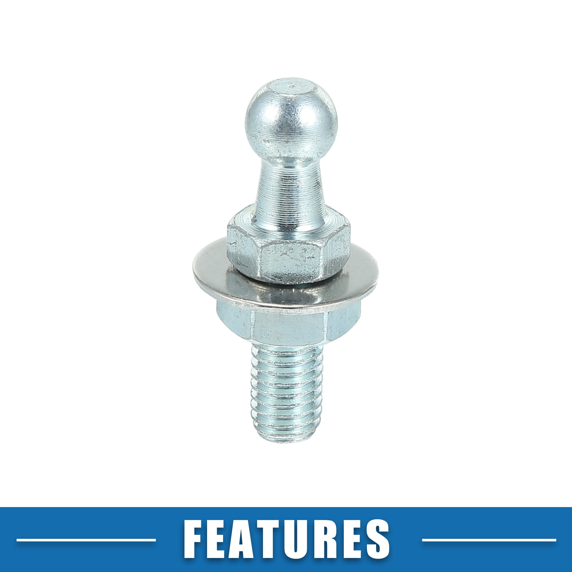 Unique Bargains 10mm Car Strut Ball M8 x 1.25 Thread with Lock Nuts and Washers