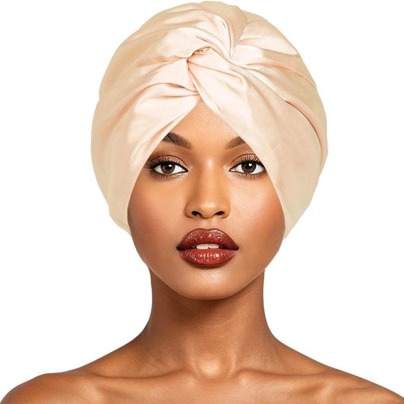 Double Layer Adjustable Sleep Cap Satin Turban Night Bonnet Hair Cover