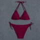 thumbnail image 1 of Augper Women's Sexy Tie- Lace Up High Cut Leg Print Bikini Set Two Piece Swimsuit, 1 of 4