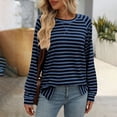 thumbnail image 4 of LEBONYARD Womens Shirts Long Sleeve,Fall Womens Tops Long Sleeve,Women's New Fashion Casual Solid Color Hollow Round-Neck Long Sleeve Raglan Sweater Top Dark Blue L, 4 of 6