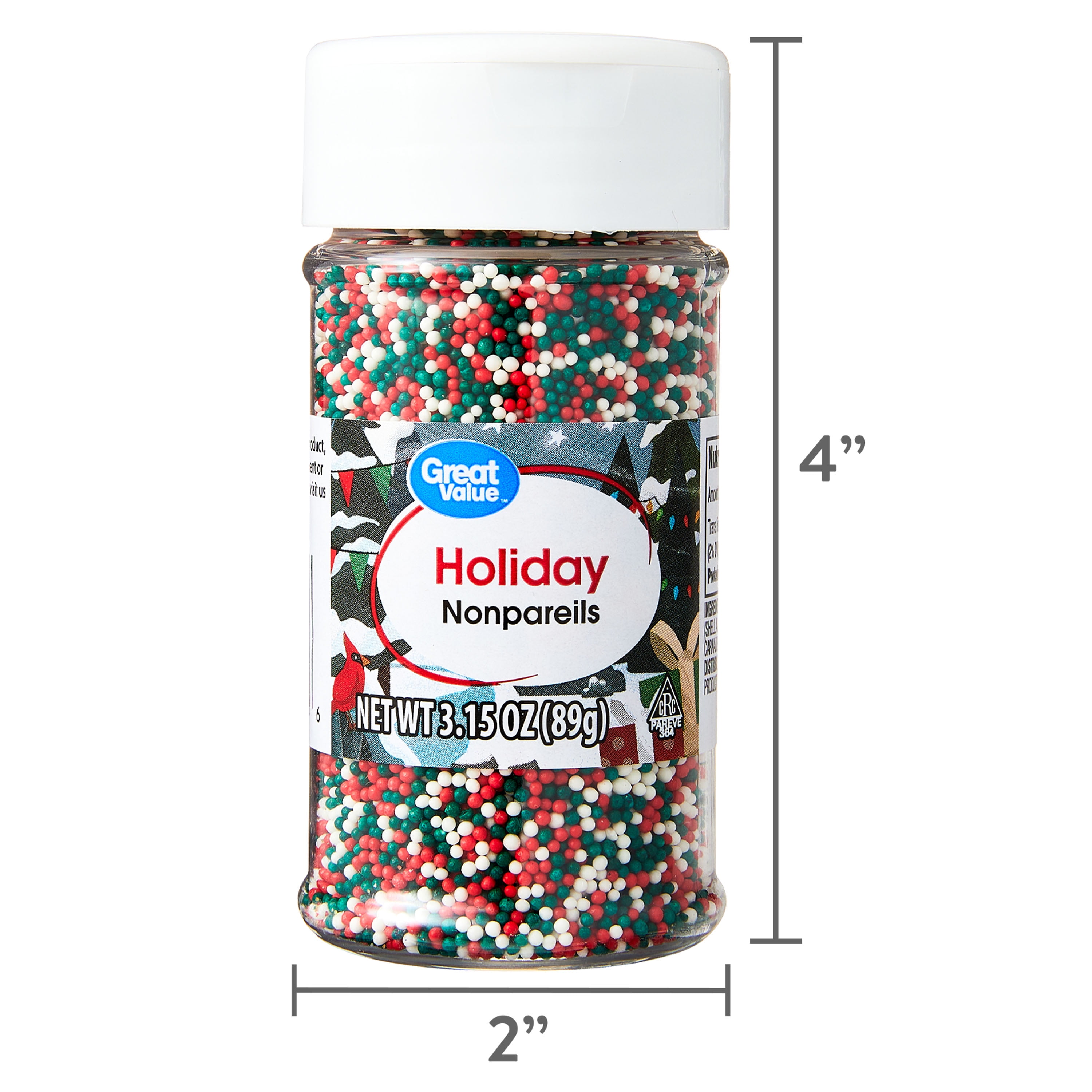 Great Value Holiday Nonpareils, 3.15 oz