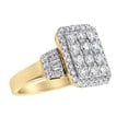 thumbnail image 2 of 14K Yellow Gold 2 1/4 Cttw Round and Baguette-Cut Diamond Cocktail Ring (H-I Color, SI1-SI2 Clarity), 2 of 6