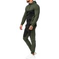 thumbnail image 1 of Faithtur Men Hooded Tops Patch Color Shirt Sports Running Jogger Pants, 1 of 7