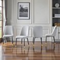 thumbnail image 2 of Tcbosik 4 Pack Upholstered Dining Chairs, PU Leather Armless Chair with Metal Legs, Modern Kitchen Chair for Home, Light Gray, 2 of 9