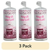 (3 pack) Fairfield Poly-Fil Low Loft Quilt Batting, Premium Polyester Batting for Quilting, Ideal for Queen-Size and Other Small Projects, Quilting Supplies, Large, 90" X 108", Single Pack