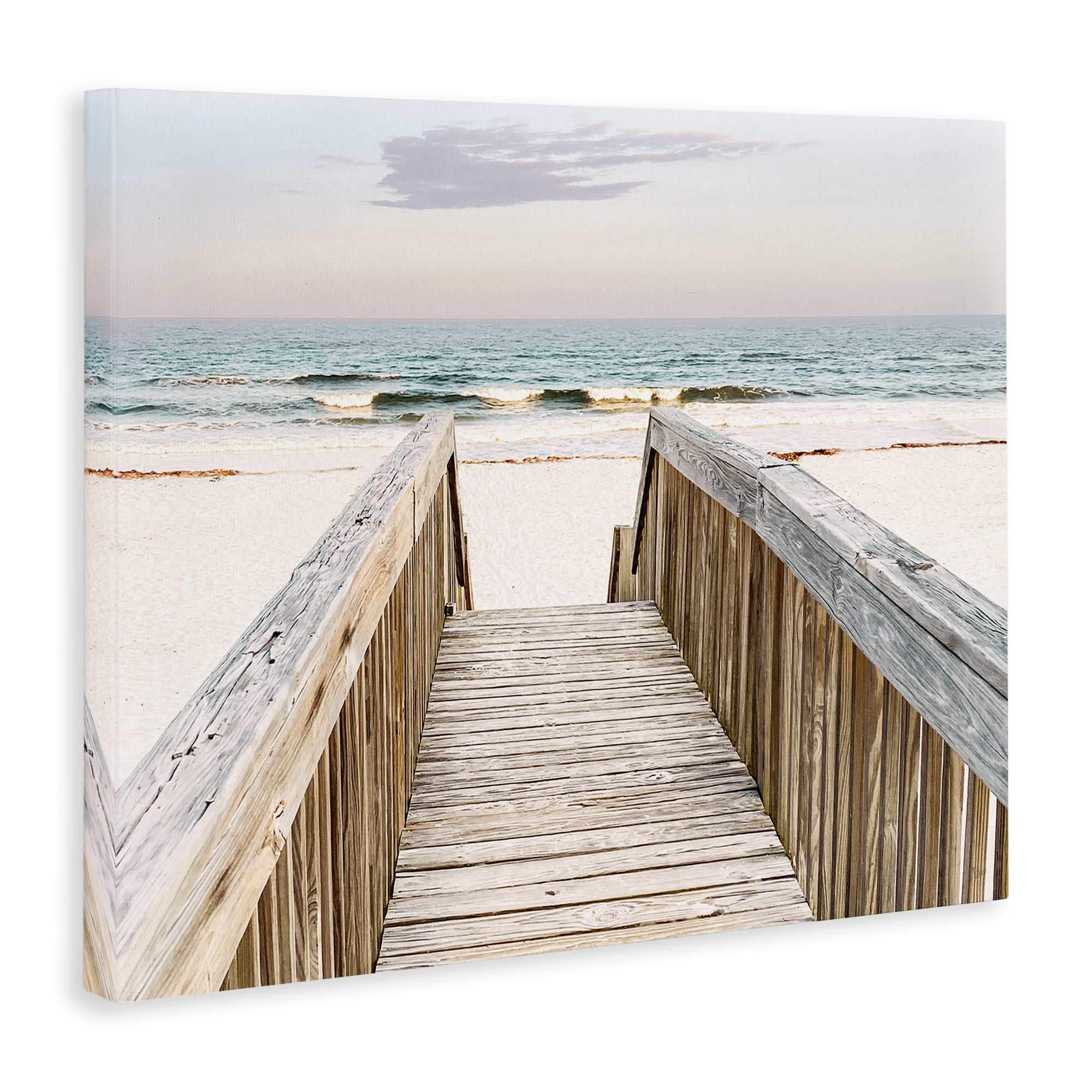 Stupell Industries Steps to Beach Shore Nautical & Beach Photography Wrapped Canvas Art Print Wall Art, 40 x 30