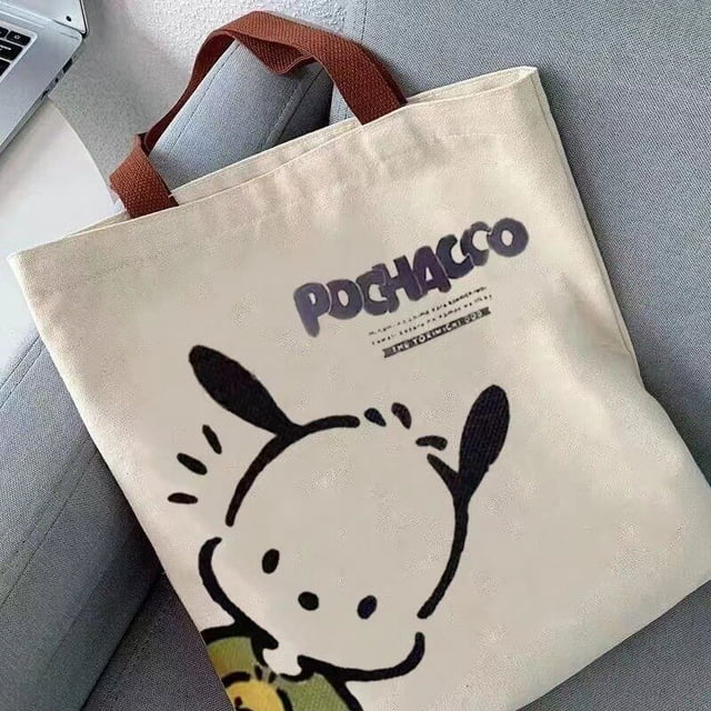Sanrio-mochila de Hello Kitty My Melody, bolso escolar, Cinnamoroll, bolsa cruzada Kuromi, Pochacco, Cartera de cuero Pu