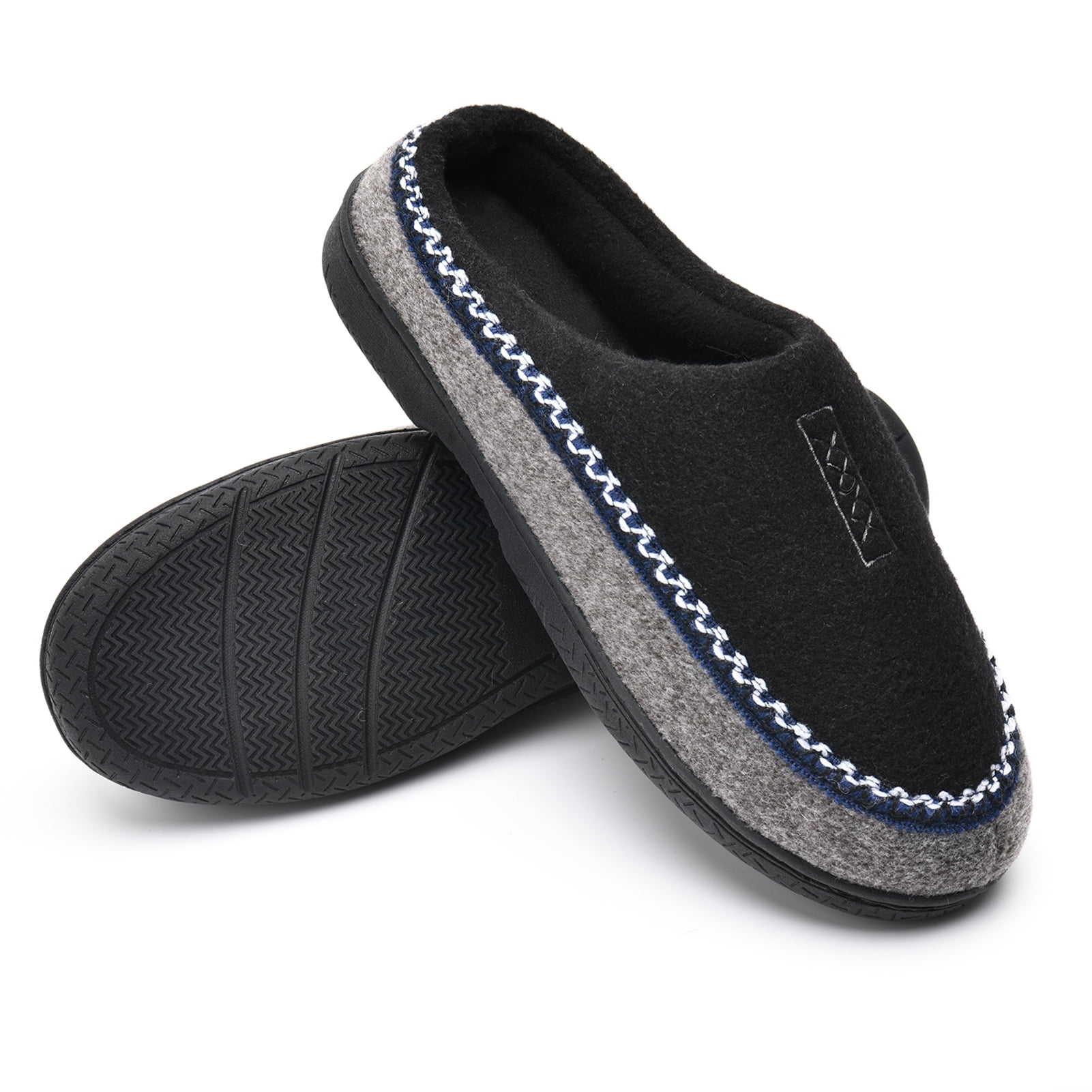 DL Memory Foam House Slippers for Men Indoor, Comfy Slip On Warm Winter Mens Bedroom Slippers ...
