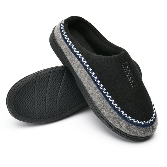 DL Memory Foam House Slippers for Men Indoor, Comfy Slip On Warm Winter Mens Bedroom Slippers