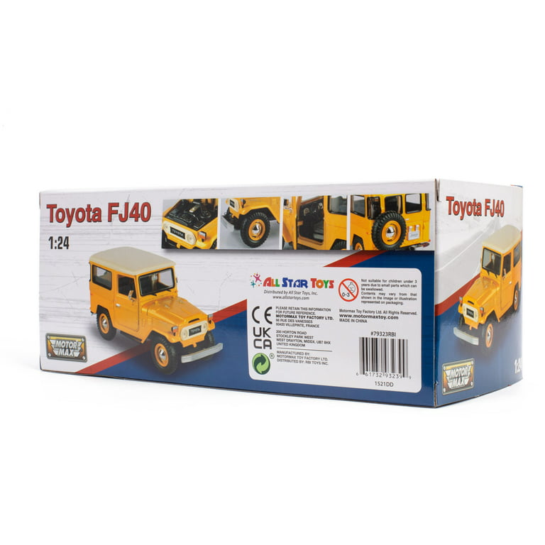 Motormax Toyota Land Cruiser FJ40 Yellow 1/24 Diecast Model Toy Car All  Star Toys Exclusive FJ J40 79323