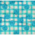 thumbnail image 4 of oneOone Cotton Poplin Twill Aqua Blue Fabric Check,Cyclamen & Rose Floral Craft Projects Decor Fabric Printed By The Yard 56 Inch Wide, 4 of 4