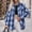 Blue, variant on Oplxuo Womens 2025 Fall Classic Plaid Shirts Casual Button Down Long Sleeve Shacket Jacket Loose Blouses Tops