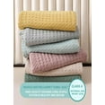 thumbnail image 4 of ZToonmas 100% Cotton Blankets Queen King Size for Bed Twin Large Quilt Waffle Weave Blankets Towel Blanket Soft And Breathable for Night Sweats 78" X 90", Light Blue, 4 of 4