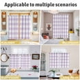 thumbnail image 6 of Plaid Purple Rural Style Kitchen Curtains 96 Inch Length, Rural Abstract Geometric Lattice Grommet Top Bedroom Living Room Curtains, Light Filtering Cafe Curtain Drapes 2 Panels Set 104''x96'', 6 of 9