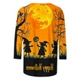 thumbnail image 6 of Fiaer,Halloween 3/4 Sleeve Womens Tops,Women's Oversized Halloween Printed T Shirts,Ladies Crew Neck Loose Fit Trendy Tshirts Orange XXL, 6 of 7