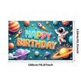 thumbnail image 3 of Space Theme Happy Birthday Banner Astronaut Design Colorful Planets for Kids Party Celebration Decoration, 3 of 7