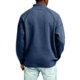 thumbnail image 4 of Lumtrix Mens Quarter Zip Pullover Lightweight Sweatshirt Waffle Mock Neck Casual Long Sleeve Top Navy 3XL, 4 of 6