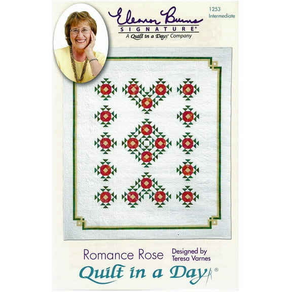 Quilt Pattern - Romance Rose by Teresa Varnes A Quilt in A Day Eleanor Burns 16-Page Pattern Booklet (1253) M202.25