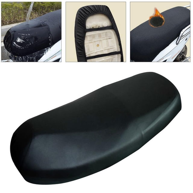 Bgsha Universal Motorcycle For Seat Cover Waterproof Scooter Cushion Leather Black