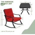 thumbnail image 3 of SOLAURA 3-Piece Outdoor Furniture Patio Bistro Set with Black Chairs and Glass Coffee Table - Red, 3 of 8