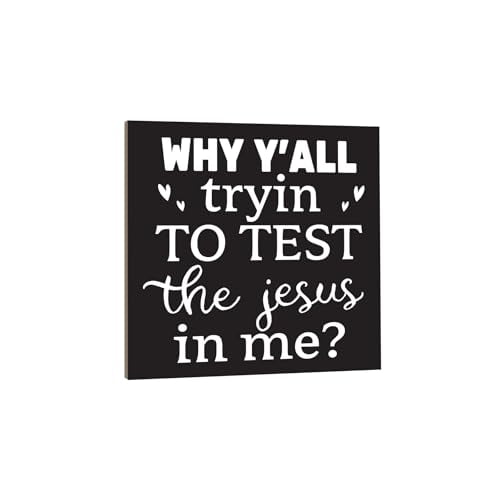 Why Y'all Trying to Test The Jesus in Me Funny Fridge Magnet, Black and White Kitchen Magnet, Office Magnets