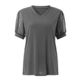 thumbnail image 6 of Summer Oversize Shirts for Womens Fashion Causal Vintage Solid Color Blouse Short Sleeve T-Shirt Top, 6 of 6