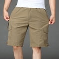 thumbnail image 6 of JIUKE Mens Cargo Shorts Summer Casual Lightweight Solid Color Elastic High Waisted Straight Leg Work Shorts, 6 of 6