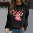 thumbnail image 2 of Chandail Imprimé Cerf Automne Hiver pour Femmes Manches Longues Col Rond Sans Capuche Mode de Noël, 2 of 4