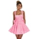 thumbnail image 1 of Vestido de bienvenida Dessiny talla grande con lentejuelas rosas y tirantes finos, 1 of 6