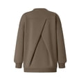 thumbnail image 6 of Women's Oversized Sweatshirt Solid Color Long Sleeve Crew Neck with Ribbed Back Cross Soft Casual Pullover for Lounge & Streetwear, 6 of 6