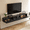 Black-70", variant on FloatiCasa 55" High Gloss Floating TV Stand Wall-Mounted Floating TV Console with 3 Doors for TVs up to 60"