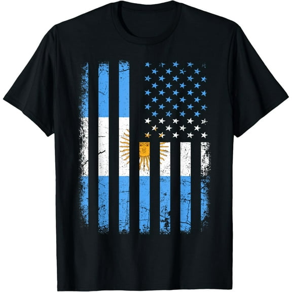Argentinian American Flag Argentinian Roots Argentina Gift T-Shirt