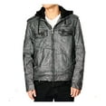 thumbnail image 2 of RNZ Premium Designer Men Faux Leather Motorcycle Biker Retro Bomber Jacket - M8-Grey-S, 2 of 3
