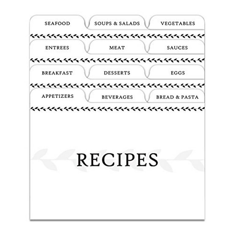 Jot & Mark Recipe Card Dividers | 24 Tabs per Set, Works with 4x6 Inch  Cards, Helps Organize Recipe Box (Classic)