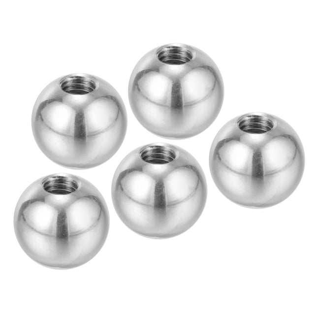 Uxcell Bouton Écrous à Bille M6x16mm, Lot de 5 Filetages en Acier Inoxydable 304 Couvercle à Vis Rond pour Trou de Store, Argent