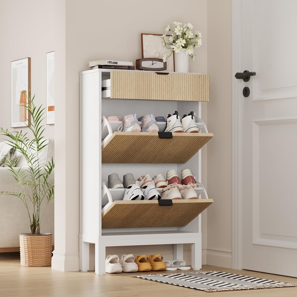 Ikea STÄLL Shoe cabinet with 3 compartments, white 2206.23262.204