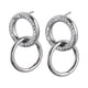 thumbnail image 2 of Aretes con Zirconia Cúbica LuckyLy Aros Entrelazados Acero Inoxidable Amy Plateado UNITALLA, 2 of 7