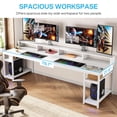 thumbnail image 6 of 78.74 Inch Two Person Desk With Monitor Stand & Storage Shelves Double Computer Desk Large Gaming Study Writing Table Workstation For Home Office Furniture (White), 6 of 8
