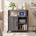 thumbnail image 2 of Costway File Cabinet on Wheels with Charging Station & Cable Management Hole Shelves Grey, 2 of 10