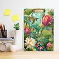 thumbnail image 5 of Acrylic Writing Board Gold 12.5*9 Inch Clipboards Transparent Acrylic Material Suitable For Office Classroom Teachers Fashion Bloggers Stationery Enthusiasts Colorful Garden Lotus, 5 of 9