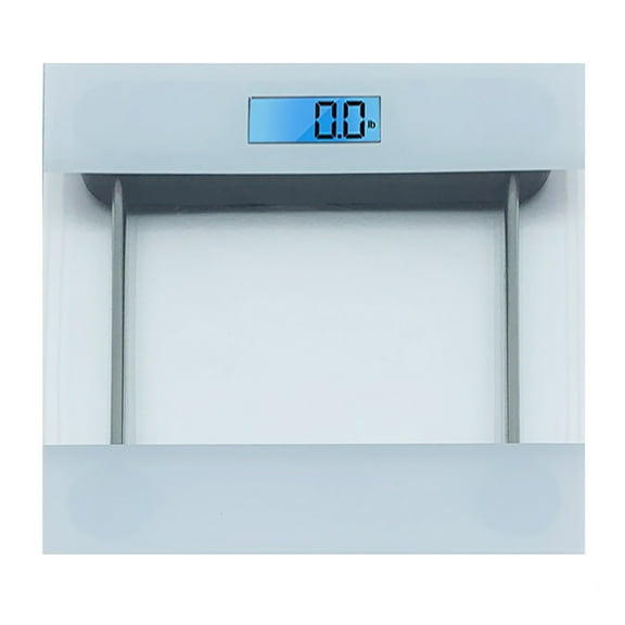 Cameo Bathroom Scale for Body Weight, Bathroom Body Scale with a Large LCD Backlight Display and Tempered Glass, Batteries Included, 400lbs, White Sleek Modern Design