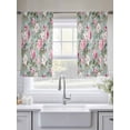 thumbnail image 5 of Vintage Spring Floral Sheer Curtains 45 Inch Length 2 Panels Set, Botanical Summer Pink Green Voile Window Treatment Rod Pocket Small Kitchen Curtains Drapes for Bedroom 52"x45"x2, 5 of 7