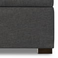 thumbnail image 4 of Gabbie 36 inch Wide Square Coffee Table Storage Ottoman in Slate Grey Polyester Linen, 4 of 11