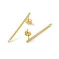 thumbnail image 2 of 20pcs Ion Plating(IP) 304 Stainless Steel Stud Earrings Finding Column Bar with Horizontal Loop Golden 38x3mm Hole: 1.8mm Pin: 0.8mm Gold, 2 of 2