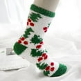 thumbnail image 2 of Arlun 1 Pair Fuzzy Medium Tube Socks for Women Christmas Soft Cozy Warm Fluffy Cute Santa Claus Xmas Tree Striped Mid-Calf Socks Home Sleeping Slipper-Socks White2 One Size, 2 of 3