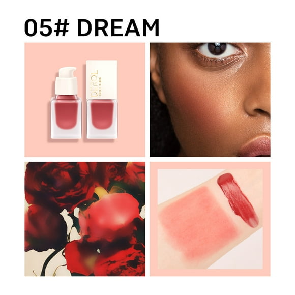 Graflsoa DEROL Natural Glow Liquid Blush - Hydrating, Long-Lasting Cheek & Eye Color Enhancer for a Radiant Look, Shade 05 DREAM