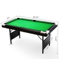 thumbnail image 3 of Ataucjin 5.5FT/6FT/7FT Billiards Table, Portable Pool Table with Easy Folding for Storage, Billiard Table Set Includes Full Set of Balls, 2 Cues & Brush for Family Game Rooms, 3 of 9