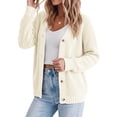 thumbnail image 4 of Fantaslook Knit Cardigan for Women Long Sleeve Open Front Sweaters Button Down Tops Casual Trendy Fall Outfits, 4 of 10