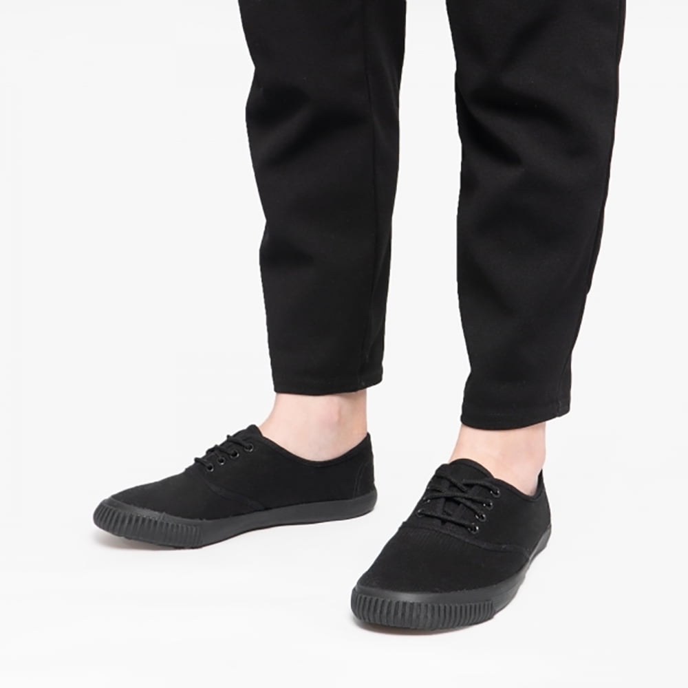 Black lace up plimsolls womens deals